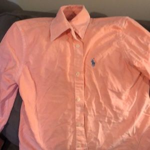 Oxford tangerine long sleeved button down